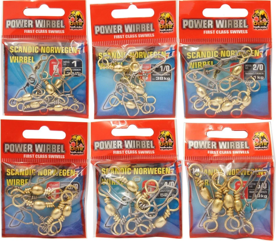 BEHR Norwegen Wirbel Meereswirbel Meeresangeln extra stark, Angelwirbel für Meer