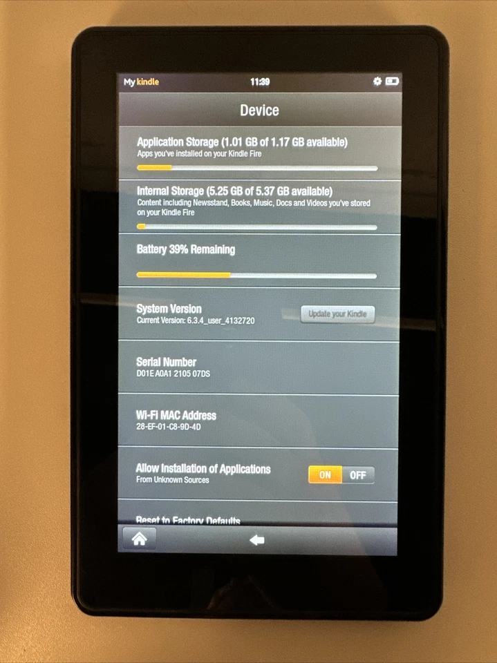 Amazon Kindle Fire eBook Reader D01400 1st Generation Black 7" Screen 8GB TESTED - Image 2 of 3