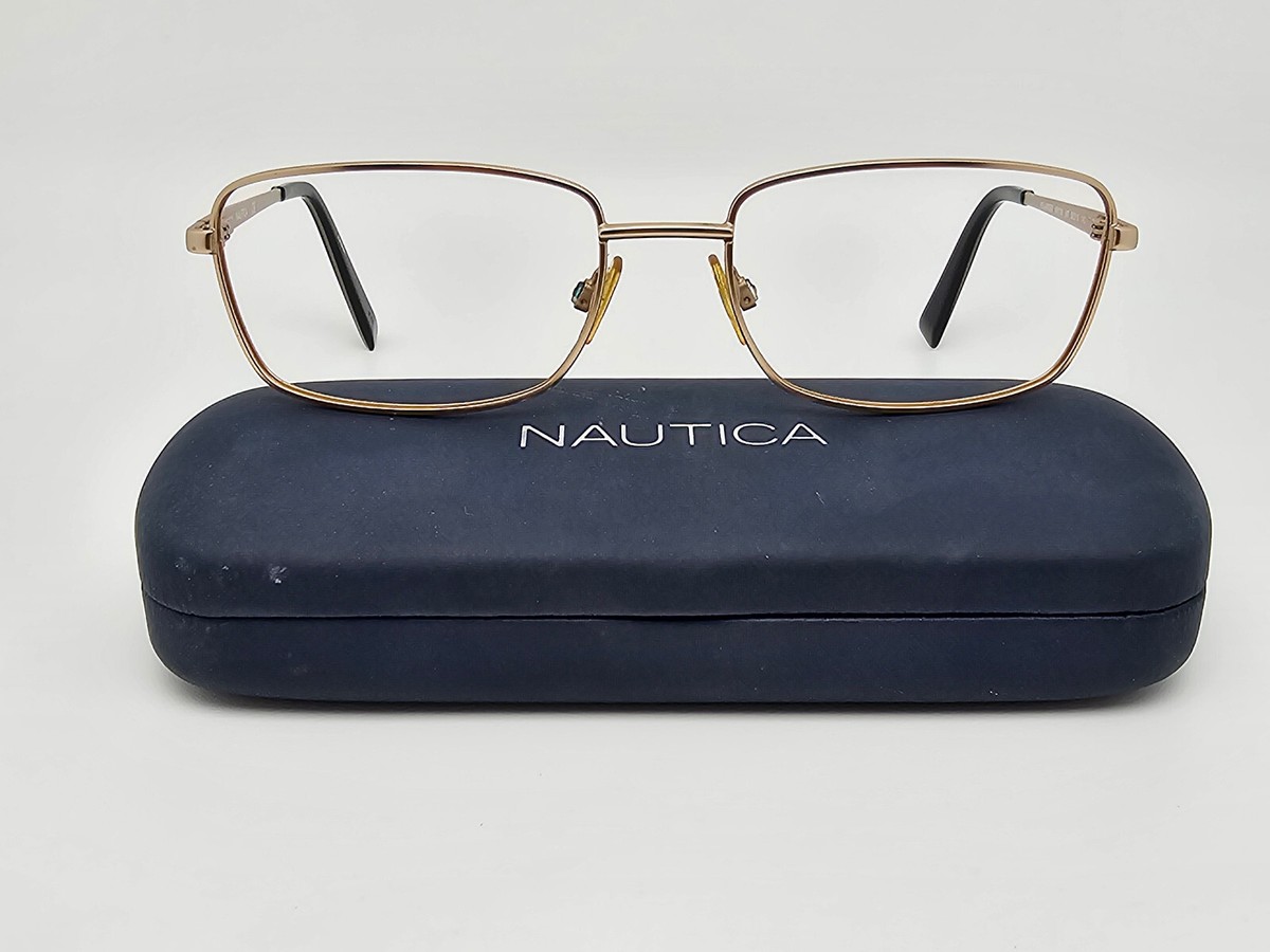 Nautica N5113S 067 Gold Rectangular Sunglasses Frame w/ Case 58-18-140