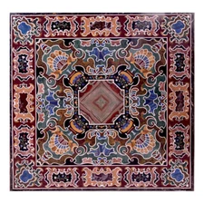 24 x 24 Inches Marble Coffee Table Top Nature Pattern Inlay Kitchen center Table