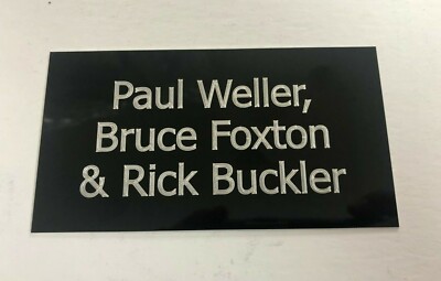 Paul WELLER Bruce FOXTON Rick BUCKLER - gravierte Plakette für The Jam Memorabilia