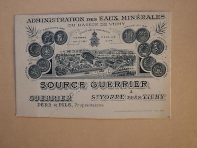 1900.Trade Card Werbung Quelle Krieger (Saint Yorre.Vichy).