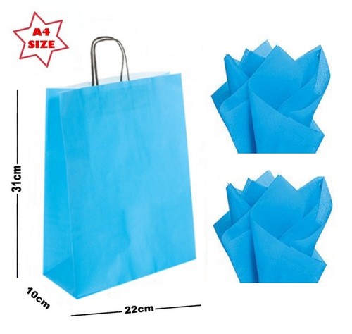 Gift Bags 10 x Paper Party SIZE A4 ~ Boutique Shop Carrier Bag & Tissue Wrap - Picture 17 of 19