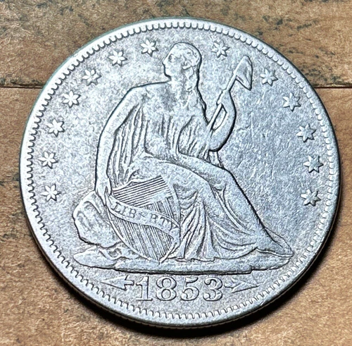 1853 Seated Liberty Half Dollar VF+/XF