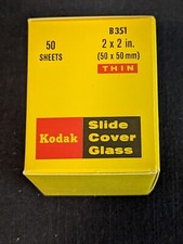 Kodak Slide Cover Glass thin B351, 50 sheets, 2x2 inches NOS