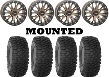 Kit 4 System 3 XC450 Tires 30x10-14 on System 3 SB-4 Beadlock Bronze Wheels 550