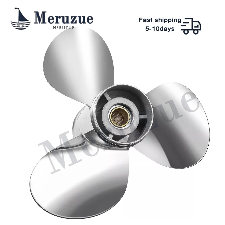 10 1/4 x 15 Stainless boat Propeller fit Yamaha 40-60HP 13 spline 10.25"x 15" RH - Image 4 of 4