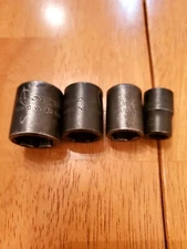 Snap On 3/8" Drive 3/8" 9/16" 5/8" 3/4" 6PT Shallow Impact Sockets Lot Of 4