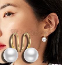 Hypoallergenic Natural Freshwater White Pearl Drop Dangle Hook Fashion Earrings