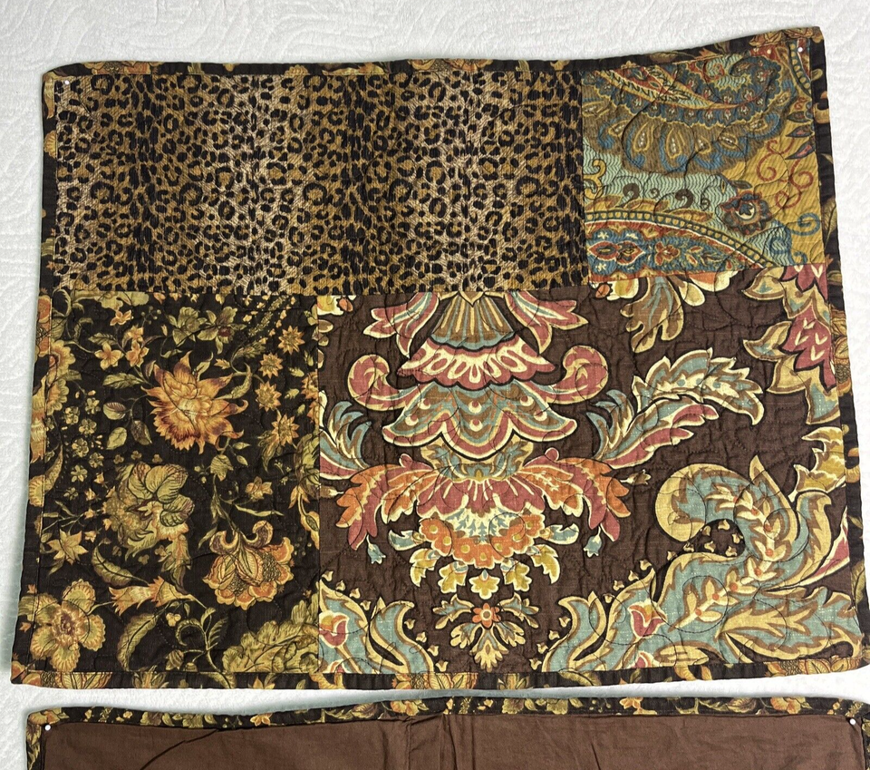 Noble Excellence Pillow Shams Set of 2 Quilted Patches Floral Standard