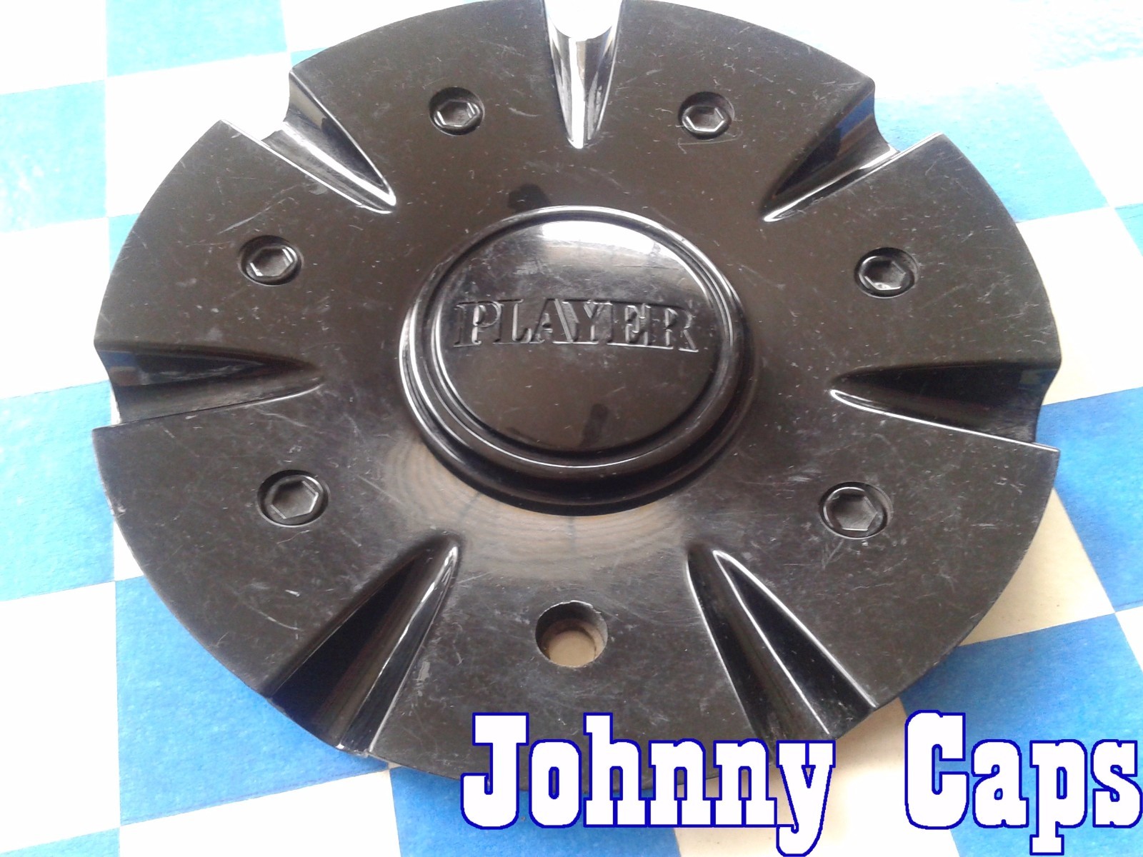 PLAYER WHEELS BLACK Center Caps # C-713-1 Custom Wheel [56] USED Center Cap (1)