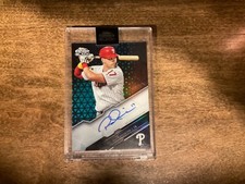 2020 Topps Chrome Black Rhys Hoskins Green Refractor Auto #/99 Philadelphia Phil