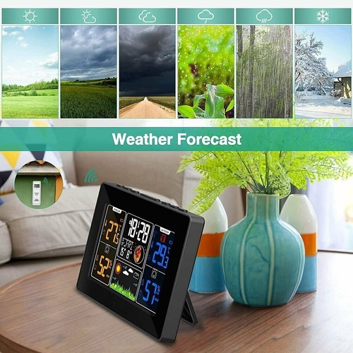 Neu Thermometer Wetterstation Farbdisplay Hygrometer mit 1/3 Innen Außen Sensor - Bild 10 von 22