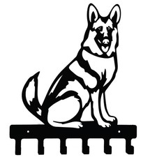 Wall Mount Key Hooks Decorative Dog Family Holder Black Hanger German Shepherd