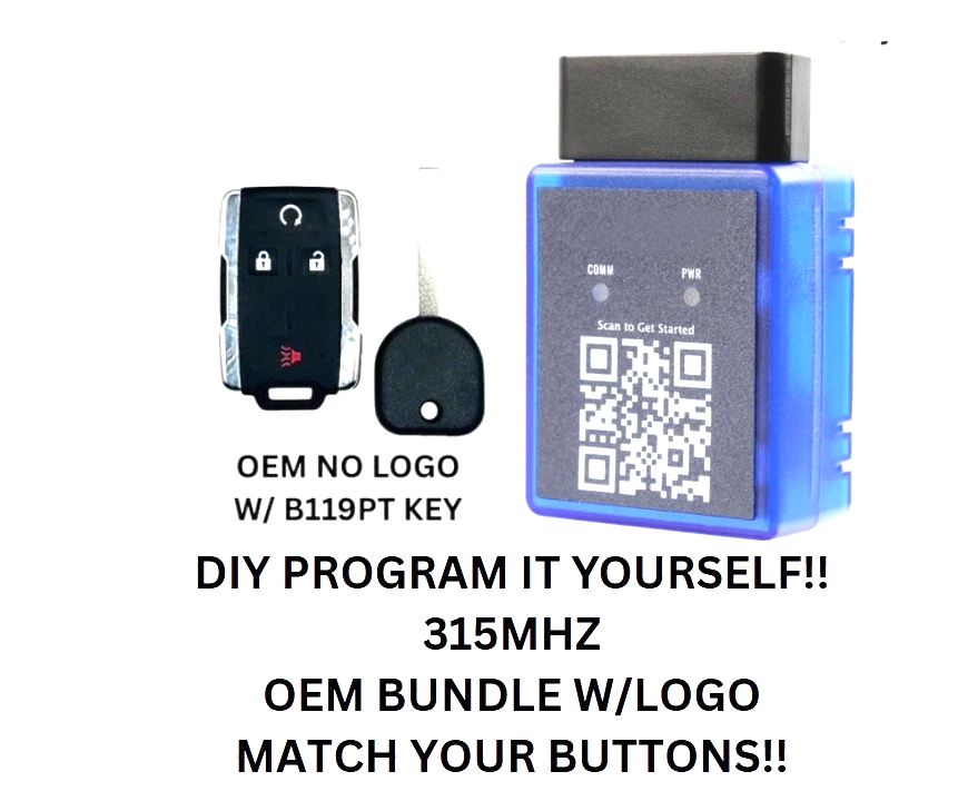 DIY BUNDLE FOR OEM  Sierra, Silverado Keyless Entry Fob & Key Bundle
