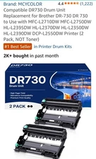 Brother Printer Compatible 2 Pack Drum Unit New (Not Toner)