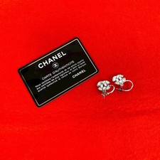 Chanel Coco Mark Earrings Women Silver One Size 592911
