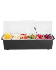 Chilled Condiment Server, 6 Compartment Ice Cooled Condiment Serving Container,