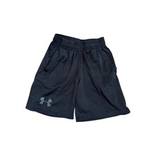 Under Armour Youth Black HeatGear Athletic Shorts Loose Fit Gym Boys Size YXS