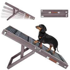 2026 Upgraded Small Dog Ramp for Couch Foldable, 5 Ajustable Height