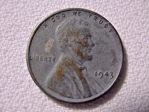 1943 P Lincoln US Small Cent Copper Tone Wheat Penny Good Condition