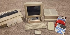 Vintage Apple IIGS Computer System COMPLETE Setup Monitor, Printer, Keyboard