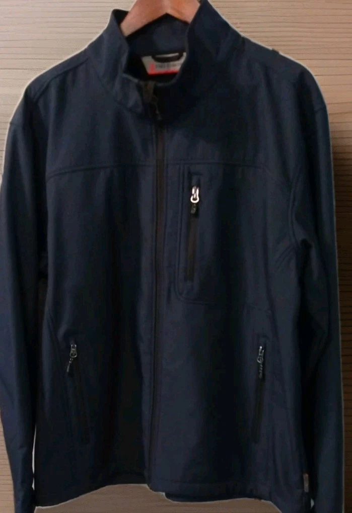 FREE COUNTRY Water Resistant Mens XL Dark Navy Full Zip Jacket 2006 Preppy Class