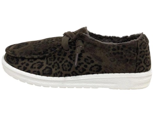 Gypsy Jazz kid's "lil bonny" leopard slip-on shoes Taupe