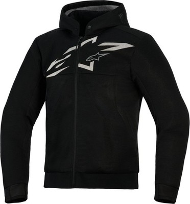 Alpinestars Chrome Superairflow Motorrad Zip Hoodie, schwarz/grau/rot, L