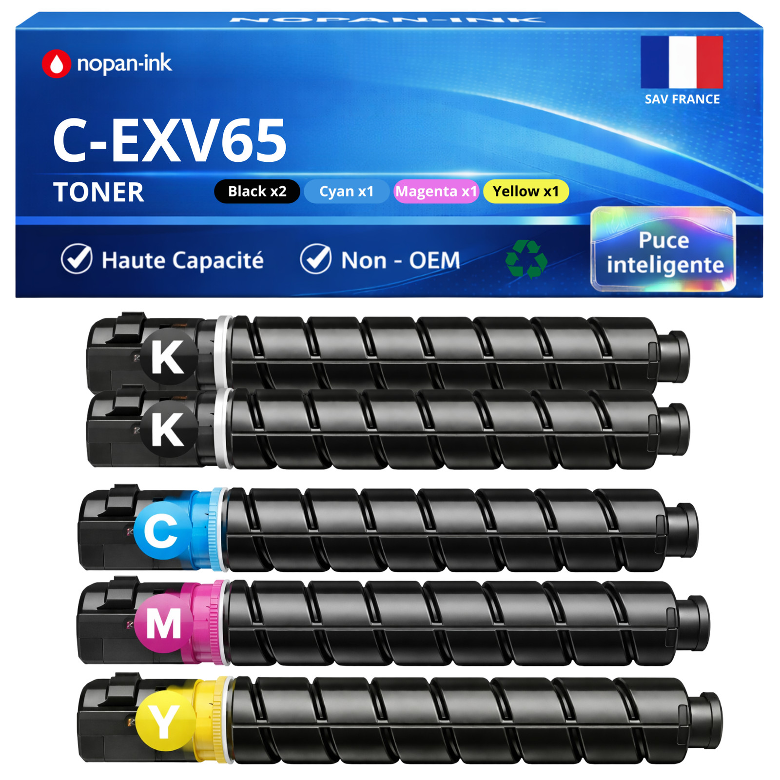 Toner Canon C-EXV65 pack de 5 cartouches 5761C001 premium pour restitution graphique précise
