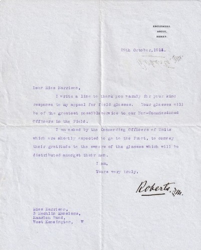 Letter Signed by Lt Frederick Roberts VC Victoria Cross Holder 1858 Oudh.