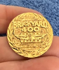 Vtg Rare Brickyard 400 Inaugural Sterling Silver Gold Tone Hat Pin. 50 Numbered
