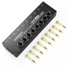 8-Channel Headphone Amplifier with 9 Adapters - Portable Ultra-Low Noise Mu...