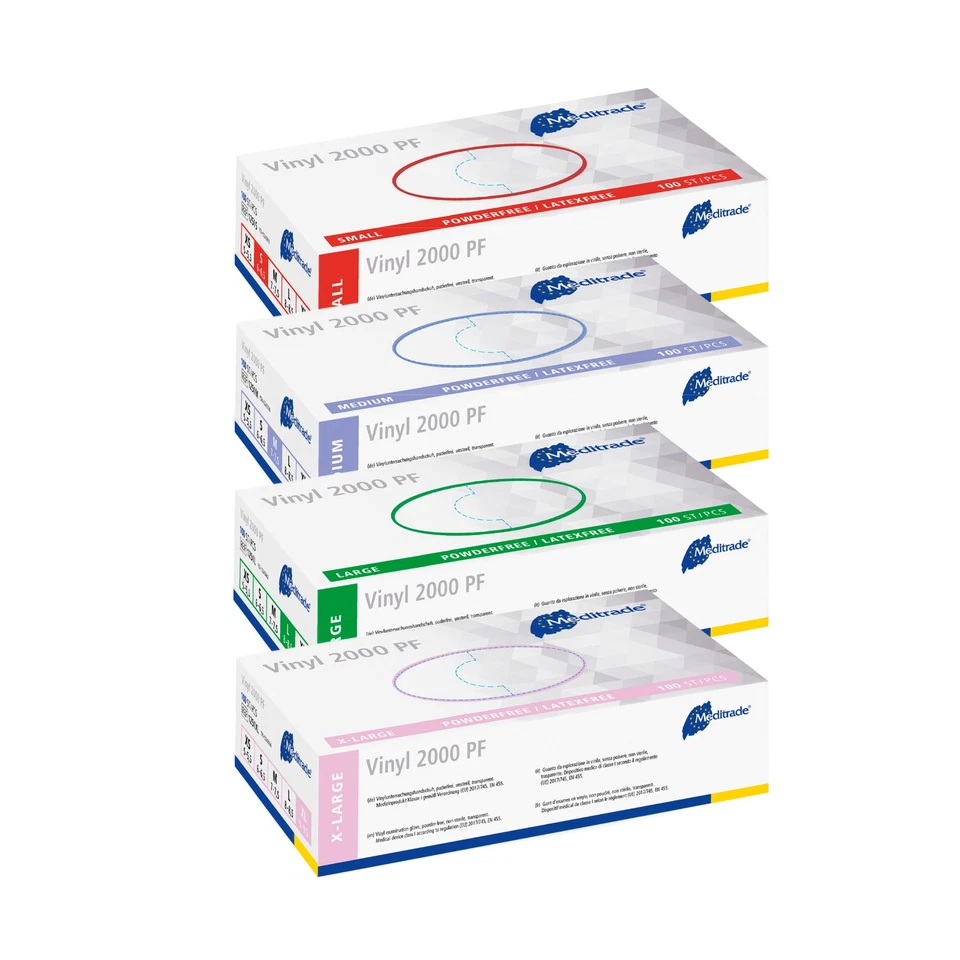 MEDITRADE GMBH Meditrade Vinyl 2000 PF Einmalhandschuhe puderfrei Vinylhandschuhe latexfrei
