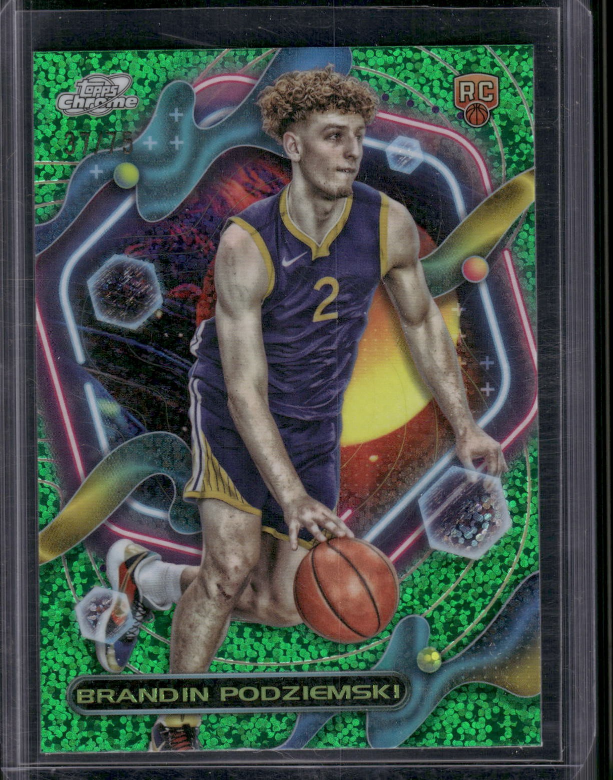 2023 Cosmic Chrome Brandon Podziemski Green Space Dust RC /75