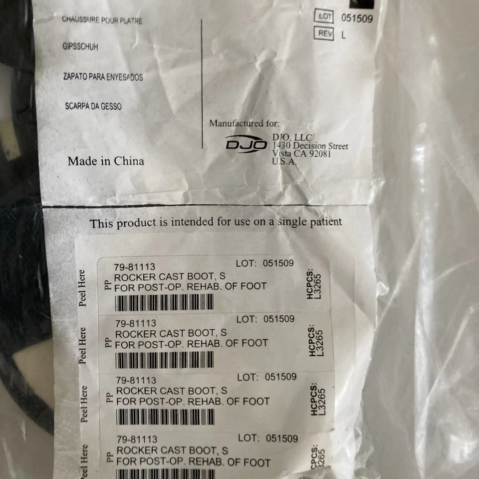 DJO ProCare Small Black Unisex Cast Shoe Ref 79-81113 - Image 2 of 4