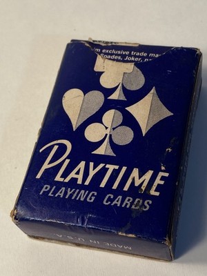 Vintage Miniature Playtime Playing Cards w/box 2.5'' (1950-60s)  Never Played