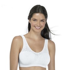 NWT Women's Bali Comfort Resolution Medium White Crop Top T-Shirt Bra DF103J
