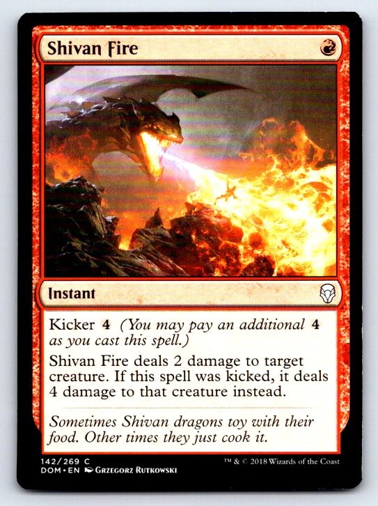 Shivan Fire 142 Common Dominaria Magic: The Gathering Lightly Played