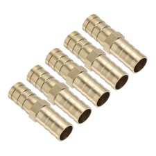 5 Pcs 1/2" Brass Hose Barb Fitting Straight Barb Union Metals Splicer
