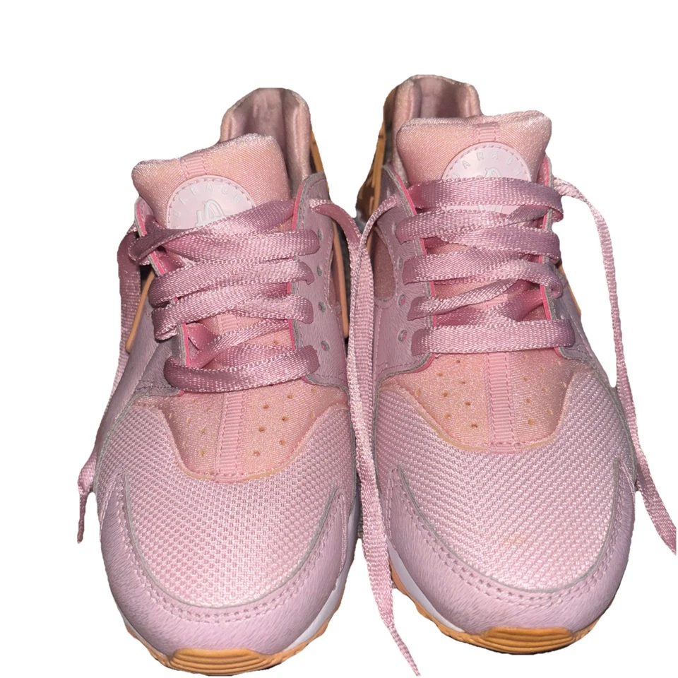 Tênis Nike Huarache Run infantil juvenil tamanho EUA 4.5Y prisma rosa 859592-600 - Imagem 2 de 4