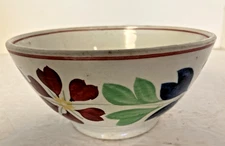 Beautifully Decorated English Stick Spatter Spatterware 6 1/2"  Bowl