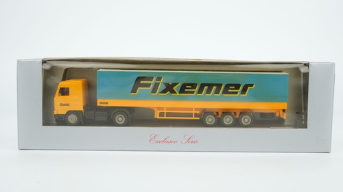 Herpa H0 142953 Scania Truck & Trailer (manitas) amarillo/azul/blanco | Condition: Gebraucht