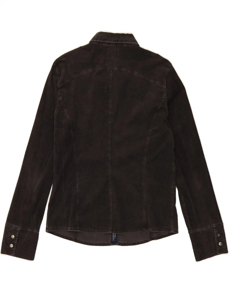 Camisa de pana ARMANI para mujer US 12 grande algodón negro CE08 Foto 2 de 3