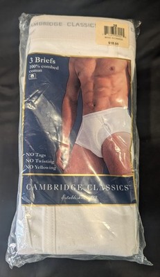 Cambridge Classics Men s Briefs 3-Pack White Cotton Size 38 Discontinued Mervyns