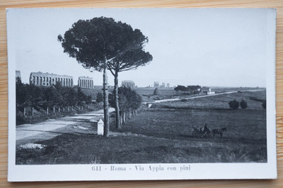 Roma Via Appia Con Rovine Italy Vintage Postcard Appian Way 1942 Unposted