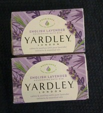 2 Yardley English Lavender Bar Soap Lardley London Bars 4.25 oz Ea BN31