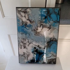 Beautiful unique Handmade Resin Tray. Wood Stained Tray.