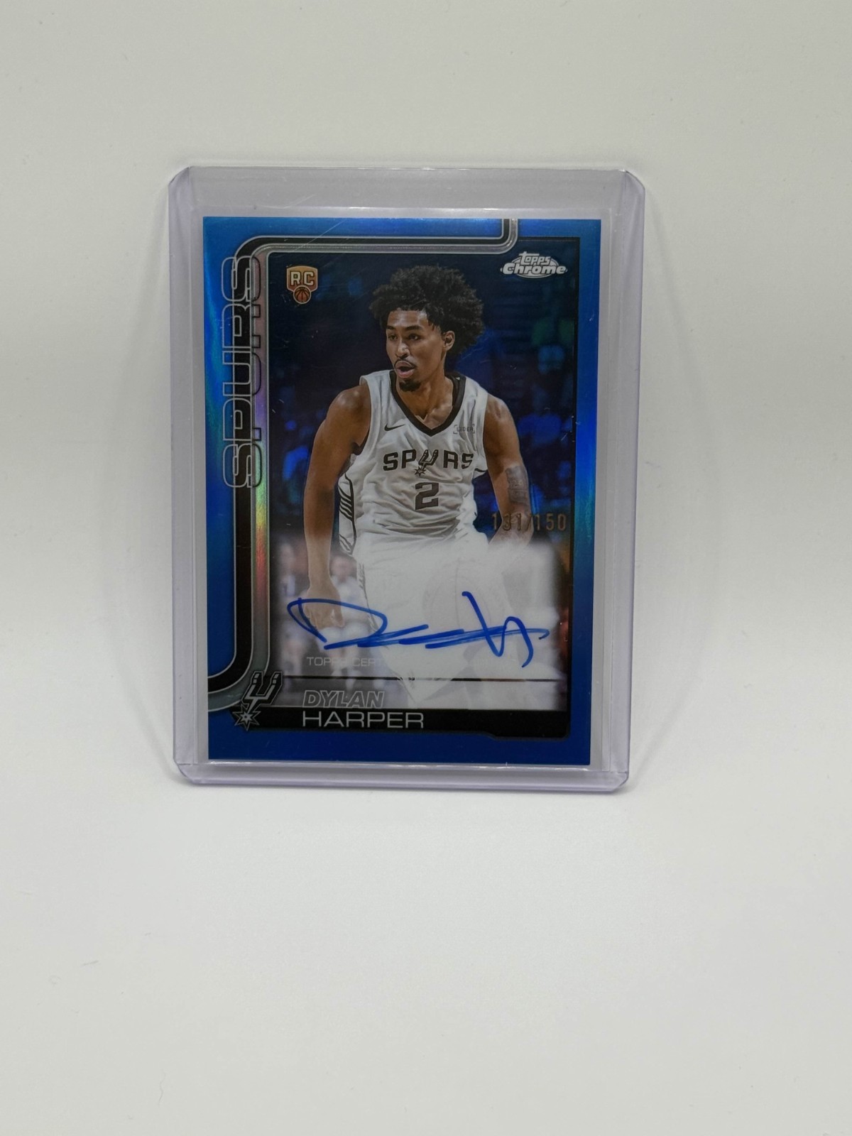 2025 Topps Chrome Rookie Autographs TCAR-DH Dylan Harper Blue Refractor /150 SP