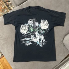 Vintage 91 Single Stitch Wolves T Shirt Rag Tops Screen Stars Best USA Made Wolf